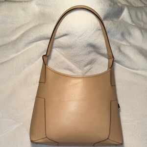 Salvatore Ferragamo Tan Genuine Leather Shoulder Bag